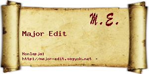 Major Edit névjegykártya
